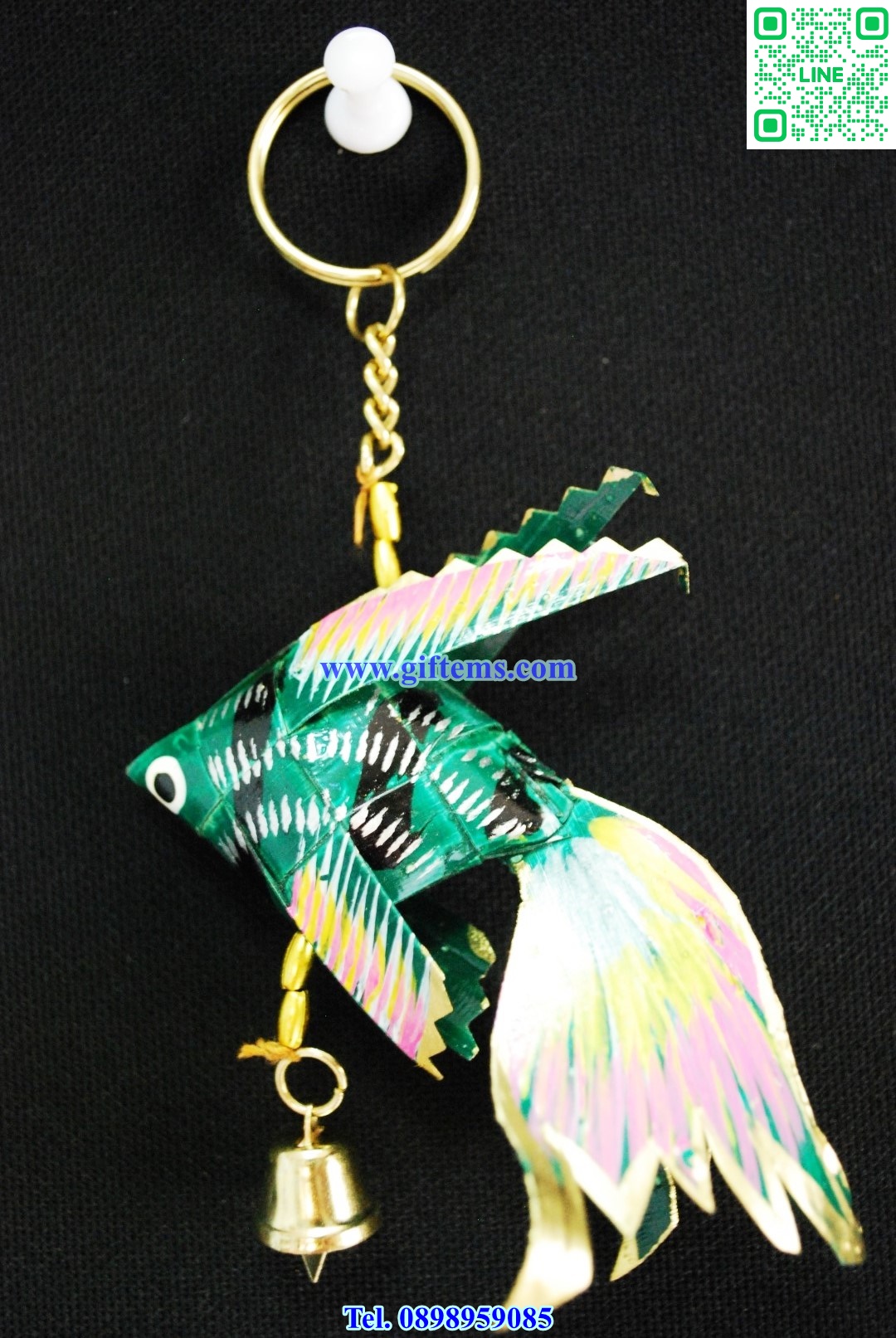 พวงกุญแจ ปลากัดสยาม 4x6 นิ้ว สีเขียว