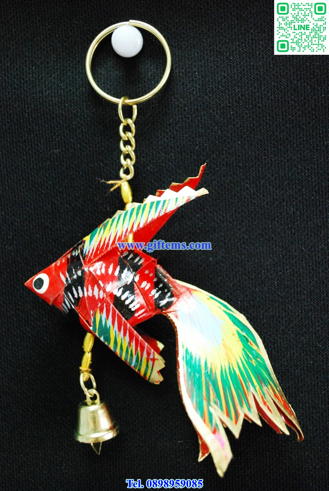 พวงกุญแจ ปลากัดสยาม 4x6 นิ้ว สีแดง