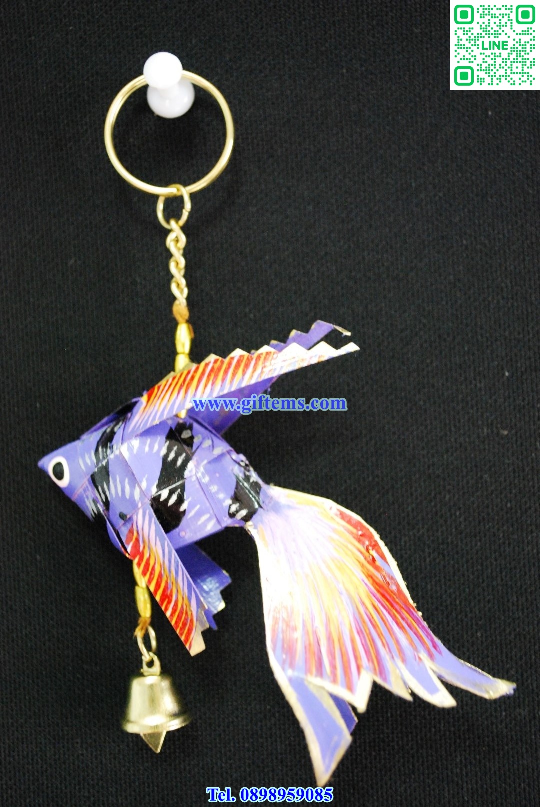 พวงกุญแจ ปลากัดสยาม 4x6 นิ้ว สีม่วง