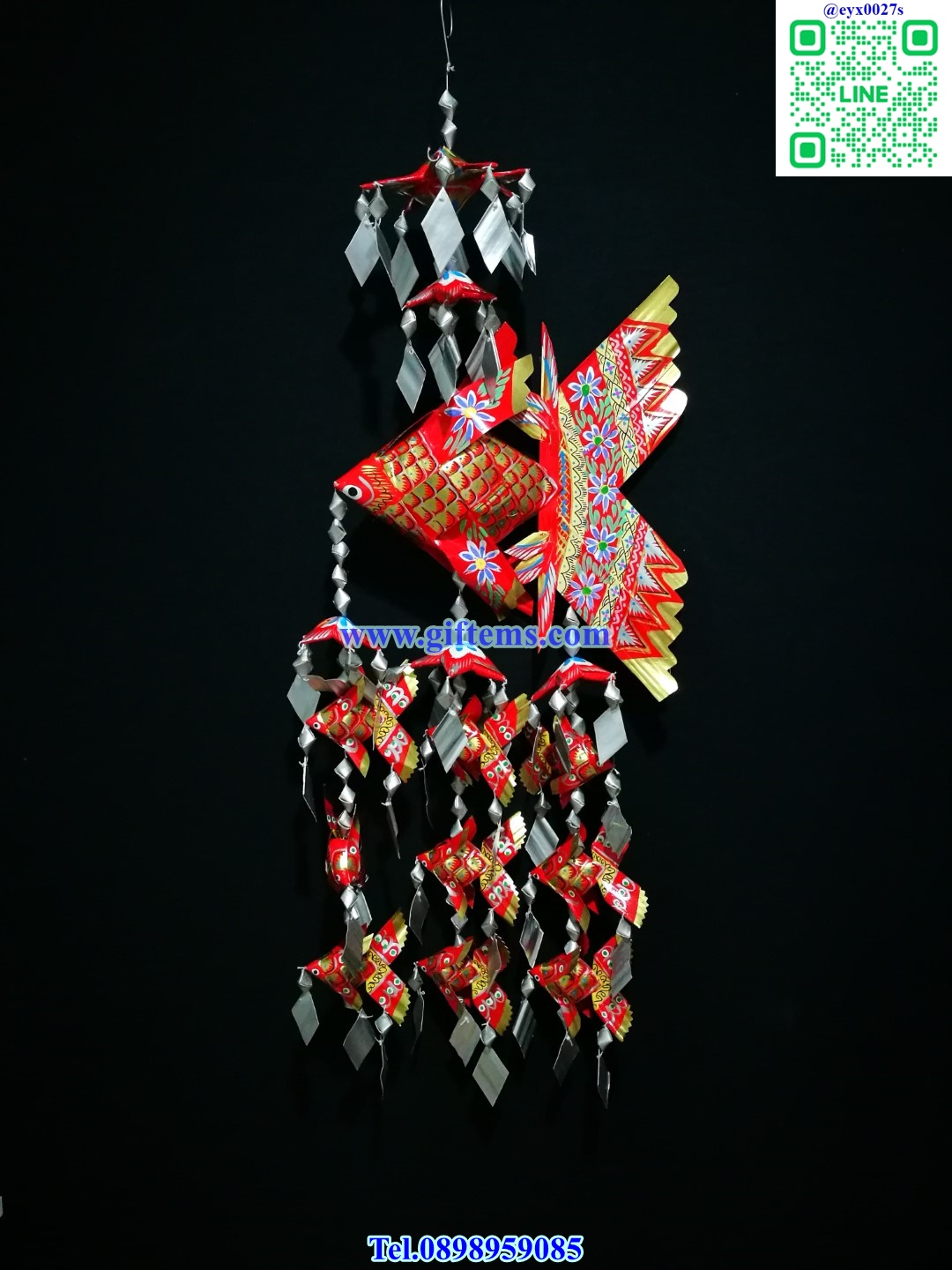 โมบายลูก 9 ตัว สีแดง