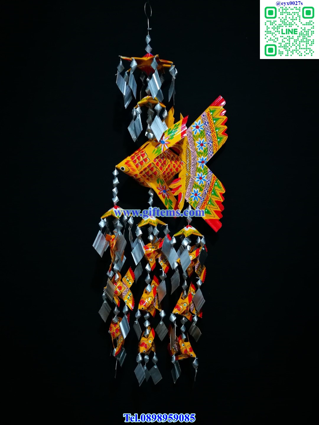 โมบายลูก 9 ตัว สีเหลืองแดง